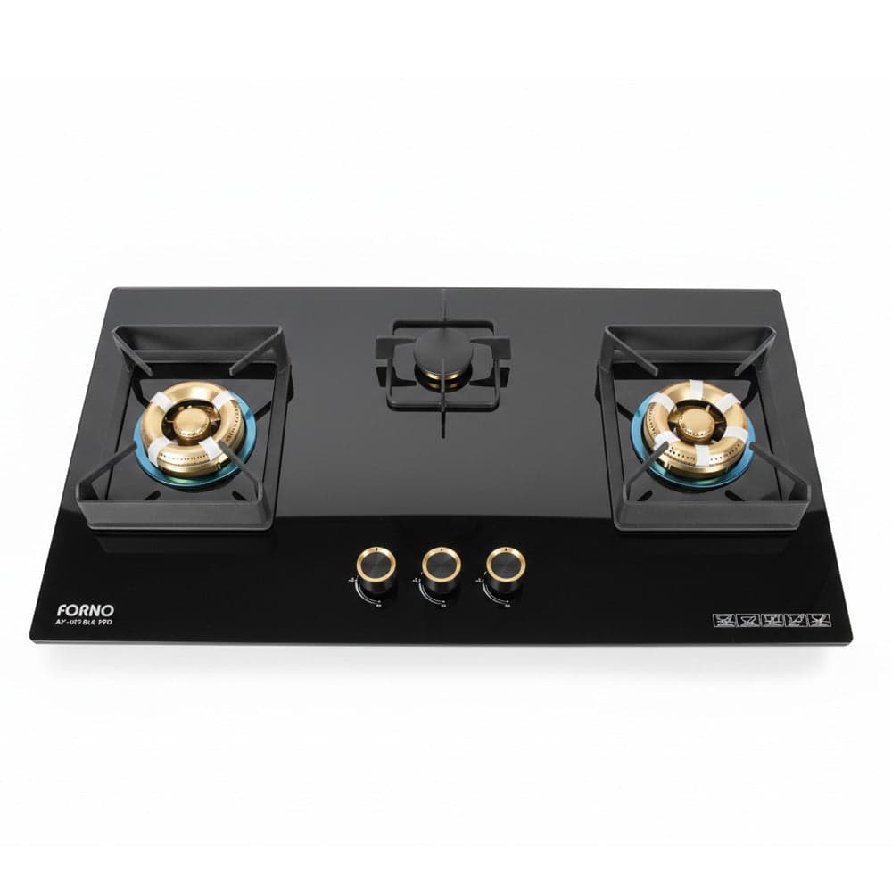 FORNO 3BURNER GLASS HOB Model MS-603 BLK NG