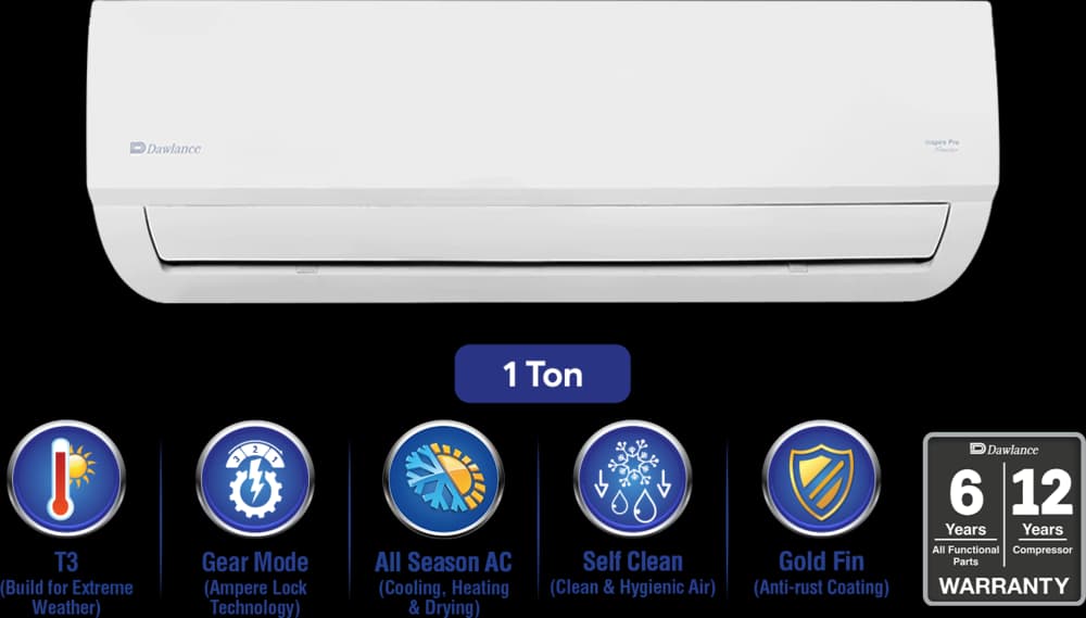 Dawlance Inspire Pro T3 Inverter 1 Ton Inverter Split AC