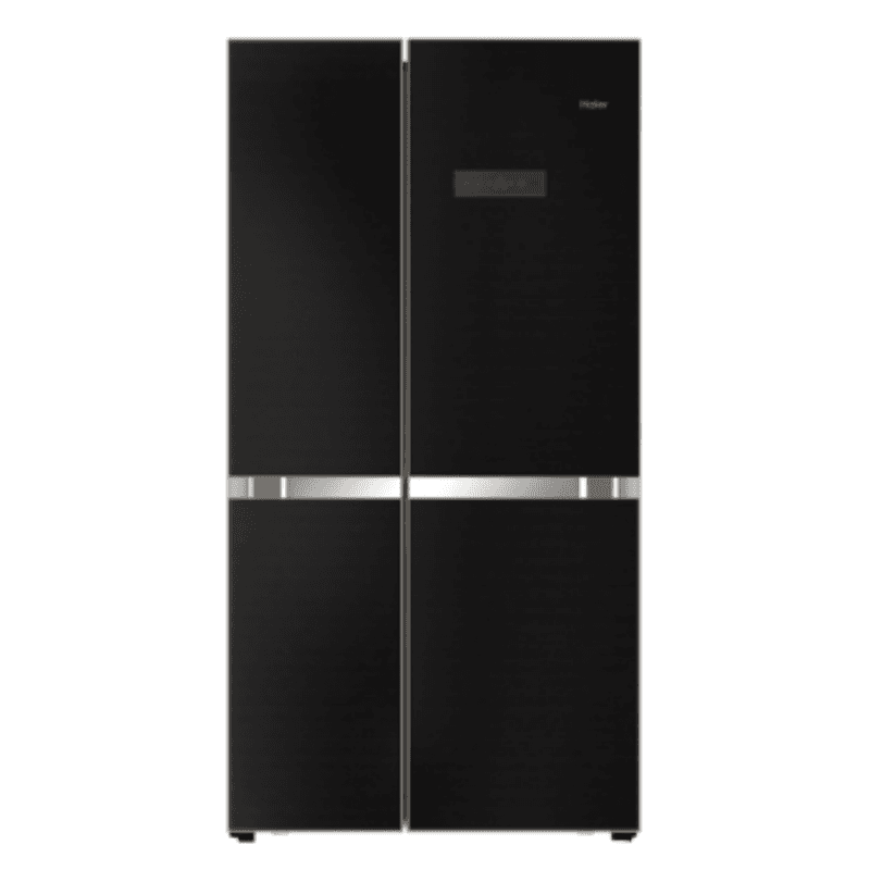 Haier HRF-748KG Side By Side Refrigerator | Black Glass Door