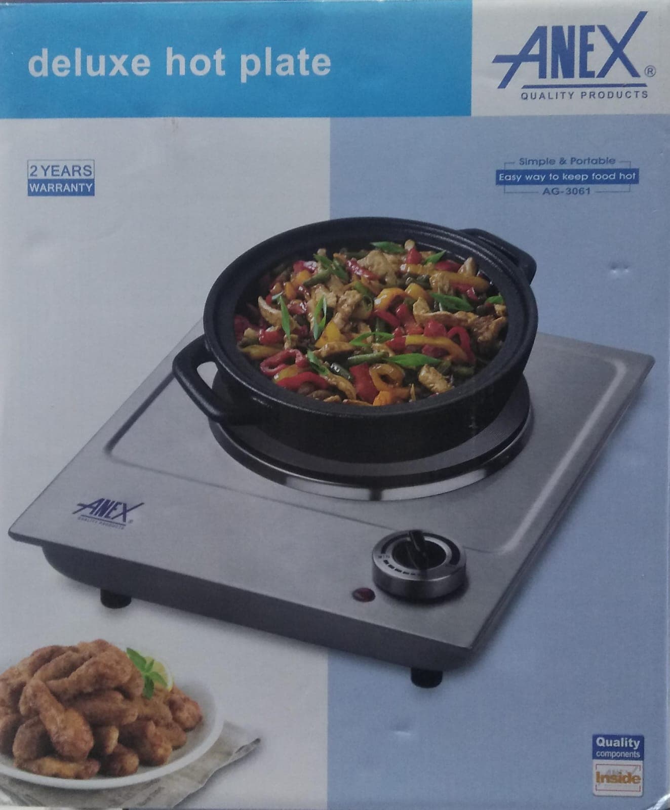 Anex Hot Plate AG 3061 Stainless Steel Single, 1500w
