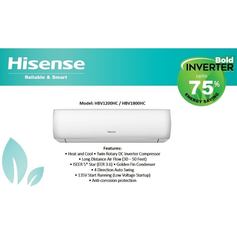 Hisense 1.5 Ton 75% Inverter AC | HBV1800HC