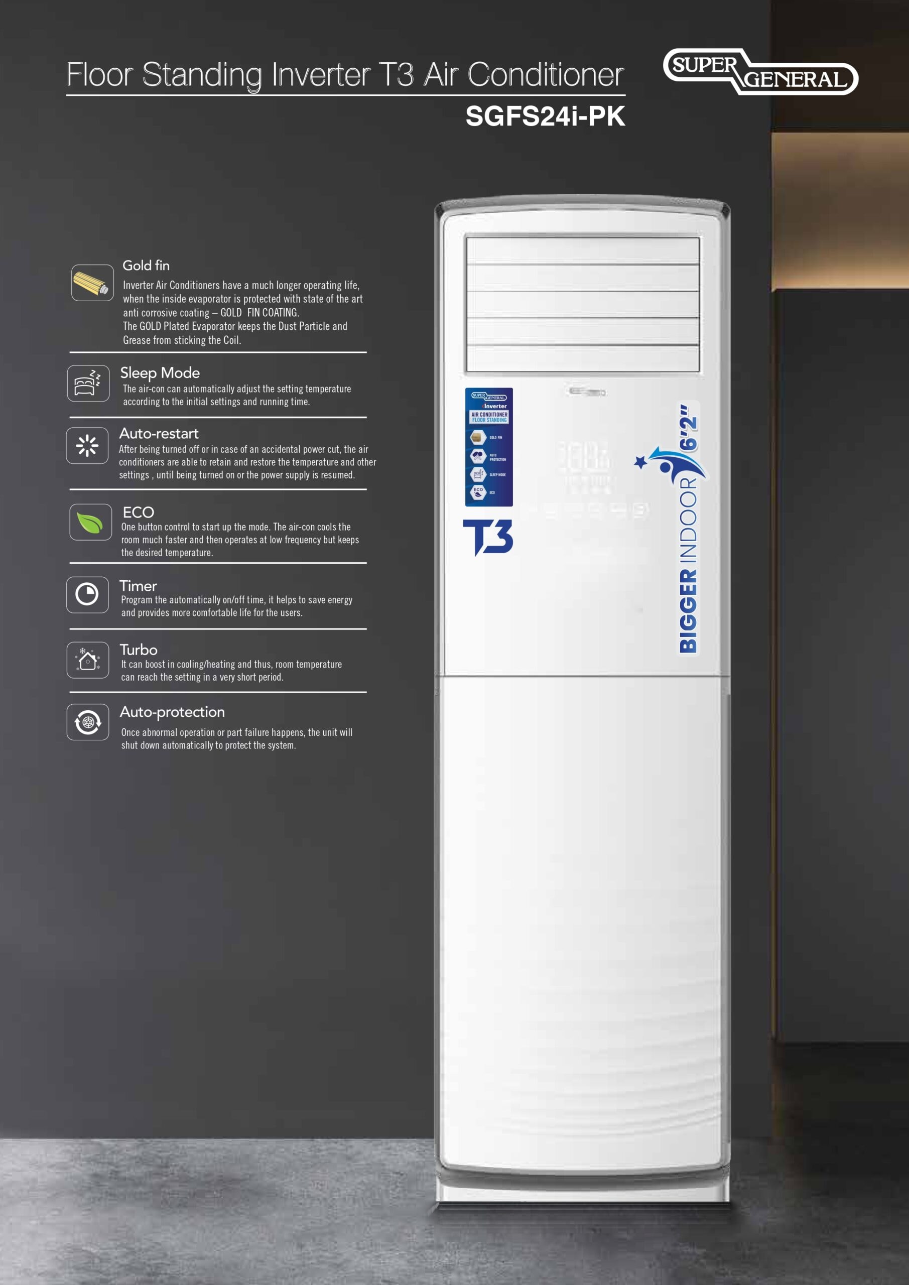 Super General 2 Ton Inverter Floor Standing AC