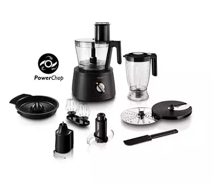 Philips HR7776 Food processor,1300w,Blender jar max 2.2L,S-blade, knife, metal discs