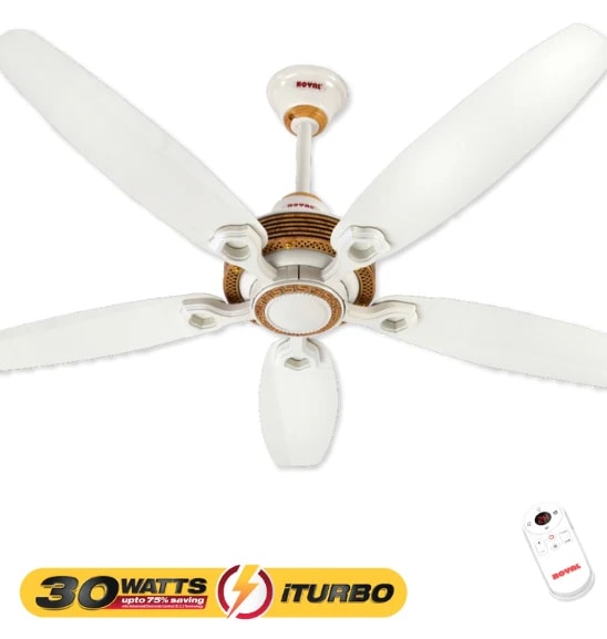 Royal Nova 5 Blade Inverter 30 Watts iTurbo Ceiling Fan, Size 56″
