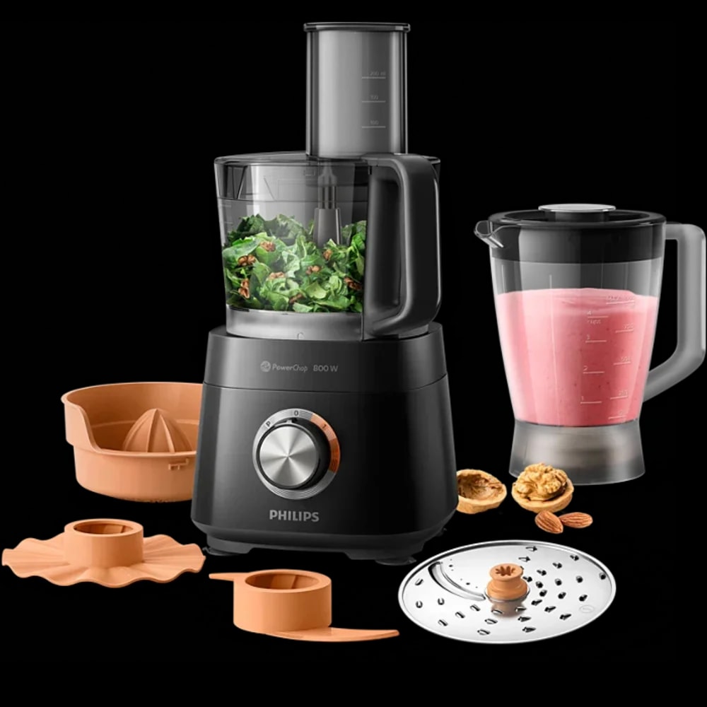 Philips HR7510/10 (Black) Food Processor, 2.1 L Bowl, 800W, 29 functions