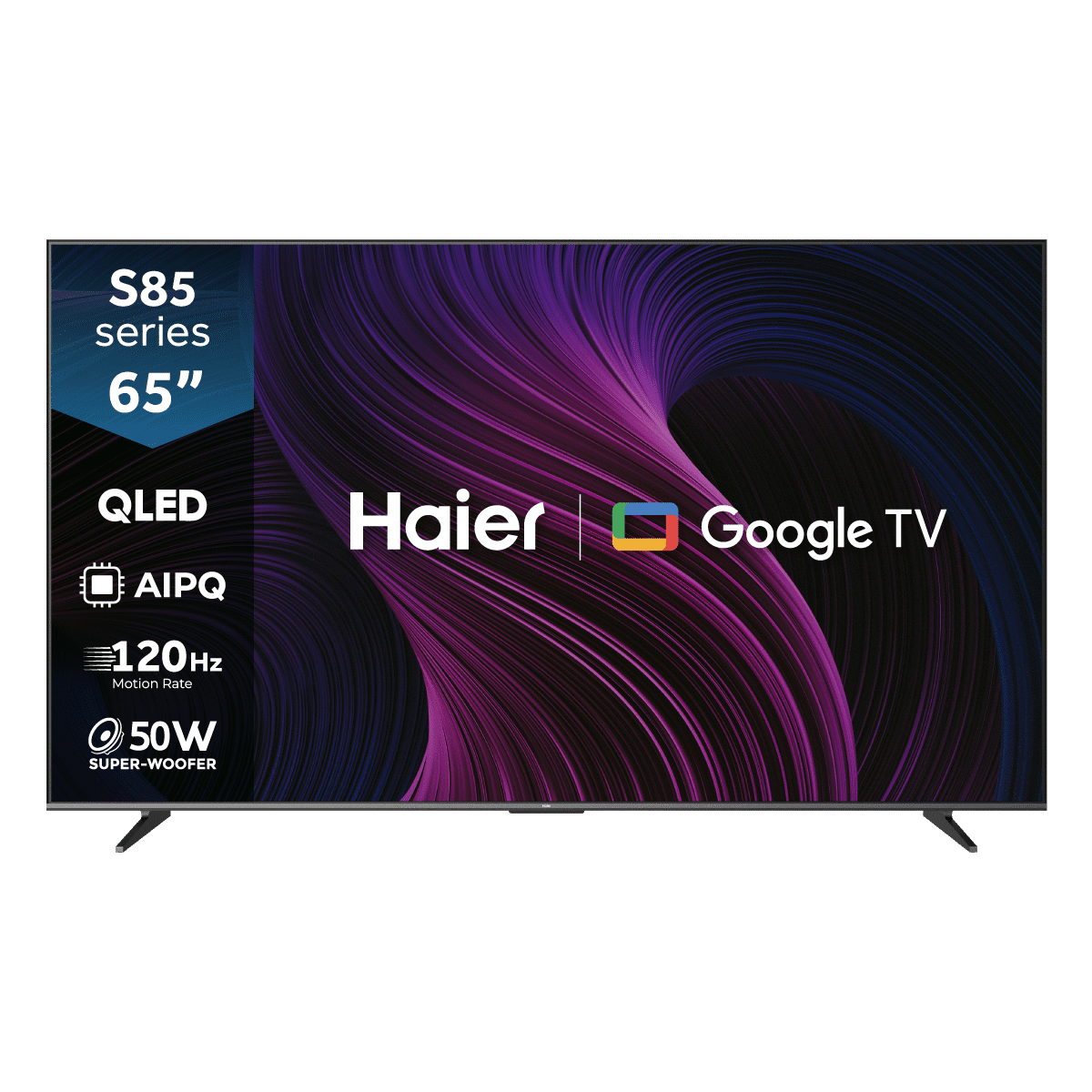 Haier H65S85GUX 65-inch QLED 4K Google TV, MEMC 120Hz, 2/32 Memory, Hands Free Voice Control, Subwoofer