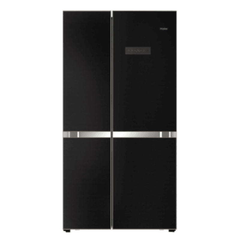 Haier HRF-748KG Side By Side Refrigerator | Black Glass Door