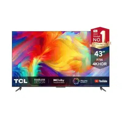 Sharp TCL 43P735 (2022) 43″ 4K UHD Android Led TV, Sharp Colors, Metal Frame, Refresh Rate 60Hz
