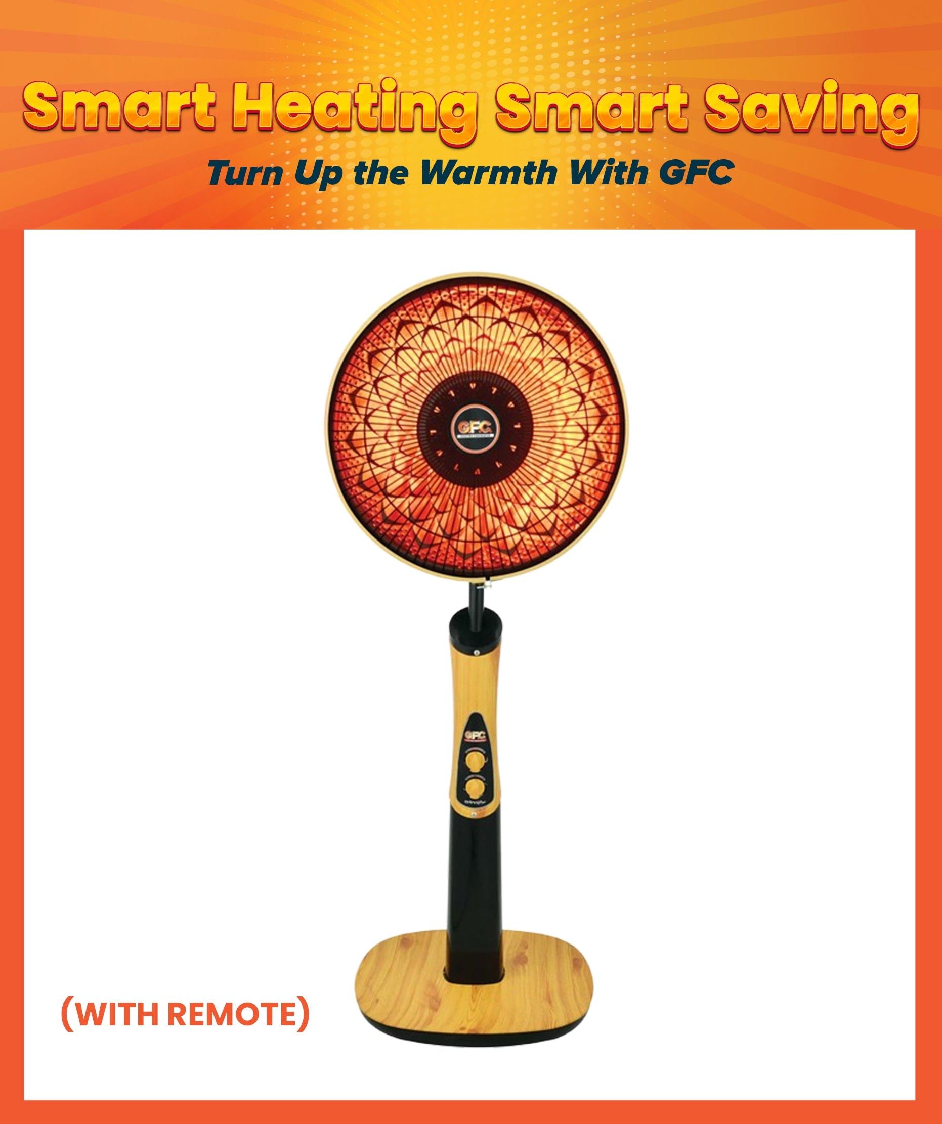 GFC GF - 102 Parabolic Stand Heater (With Remote)