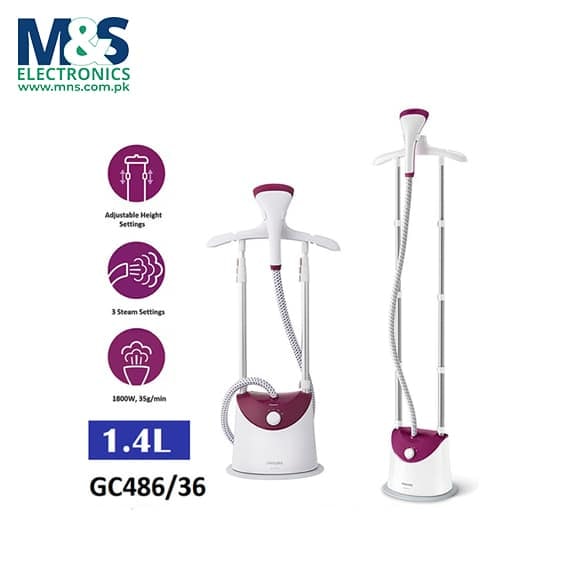 Philips GC486/39 Garment Steamer Easy Touch, 1800w, Adjustable Height