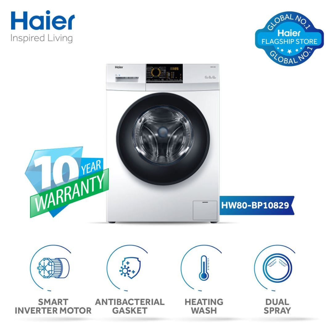 Haier 8 KG Inverter Front Load Washing Machine HW80-BP10829